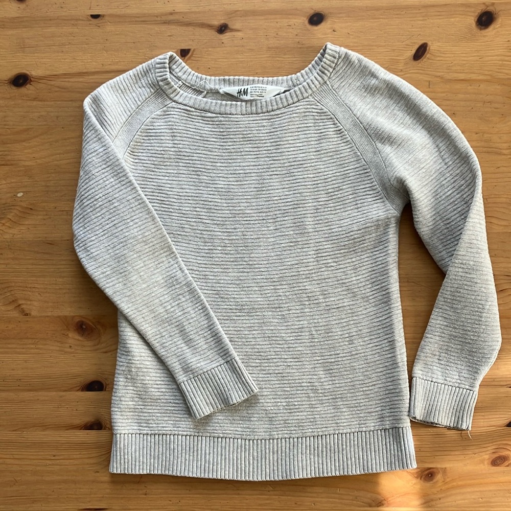 H&M Natural Light Grey Cotton Sweater